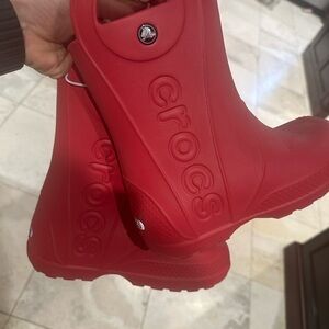 Red Crocs Rain Boots